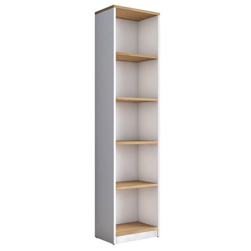 Corp biblioteca Goldie, Pakoworld, 40x25x161.8 cm, PAL melaminat, natural/alb