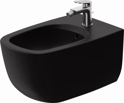 Bideu suspendat Duravit Aurena 57x36.5cm HygieneGlaze Plus negru mat