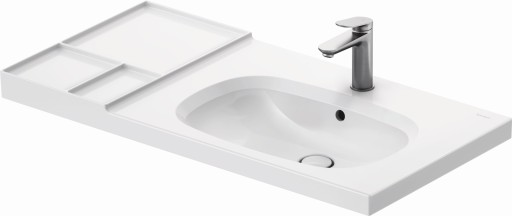 Lavoar Duravit Aurena 100x50cm HygieneGlaze Plus montare pe mobilier orientare dreapta ventil ceramic inclus alb