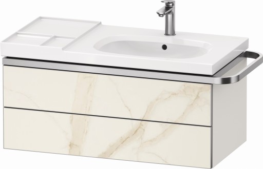 Dulap baza suspendat Duravit Aurena 984 x 492mm pentru lavoar cu doua sertare orientare dreapta inclus portprosop marmura mat