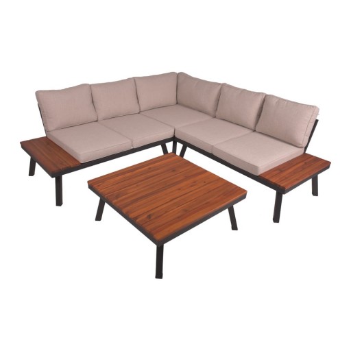 Set mobilier de grădină bej din lemn de acacia pentru 4 persoane Theresa – Garden Pleasure