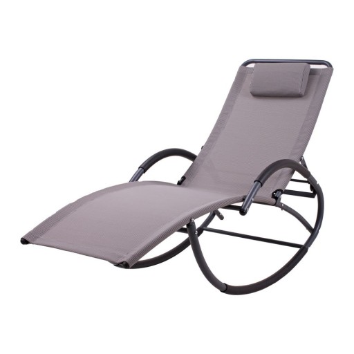 Șezlong de grădină gri din metal Siros – Garden Pleasure