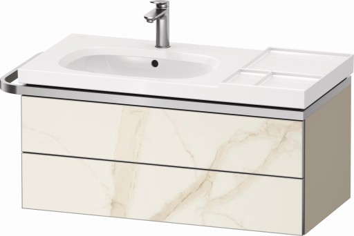 Dulap baza suspendat Duravit Aurena 984 x 492mm pentru lavoar cu doua sertare orientare stanga inclus portprosop marmura mat