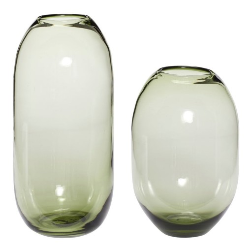 Vaze verde 2 buc. din sticlă lucrate manual (înălțime 38 cm) Moss – Hübsch
