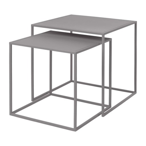 Măsuțe de cafea gri-deschis 2 buc. din metal 40x40 cm Fera – Blomus