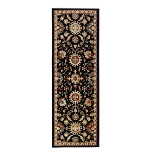 Covor tip traversă negru/bej 80x240 cm Herat – Nouristan