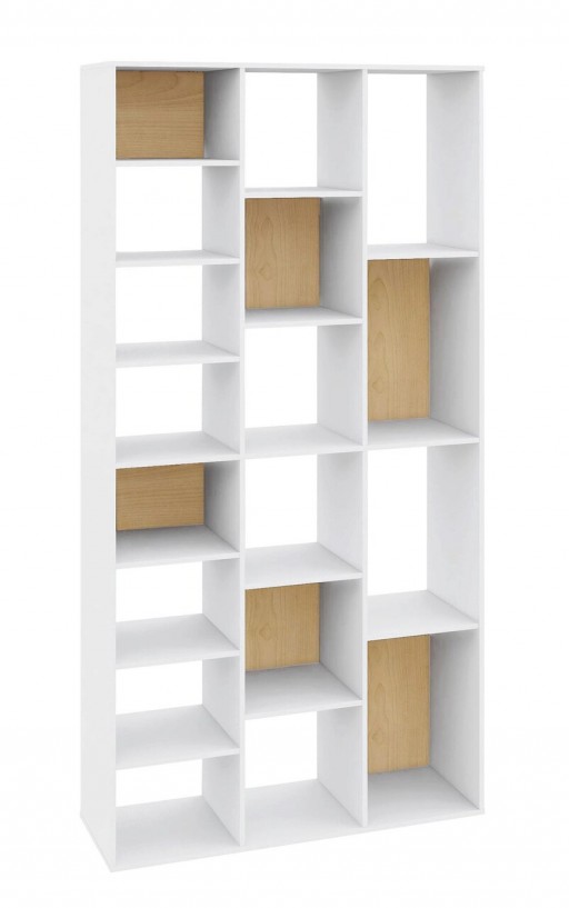 Biblioteca Artic 2836, Bizzotto, 92x30x178 cm, MDF, alb/natural