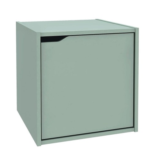 Raft modular Composite Cube W-Door, Bizzotto, 35x35x35 cm, PAL/MDF, verde sage