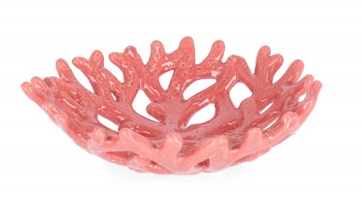 Bol decorativ Favignana, Bizzotto, 19x5 cm, portelan, coral