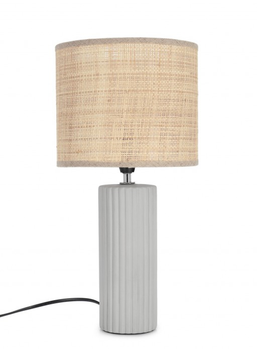 Lampa de masa Adhara, Bizzotto, 20.5x42 cm, 1 x E14, ceramica/in, gri