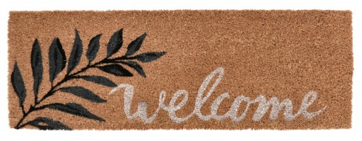 Covoras de intrare Valerie Welcome, Bizzotto, 25x75 cm, fibra de cocos/PVC, maro