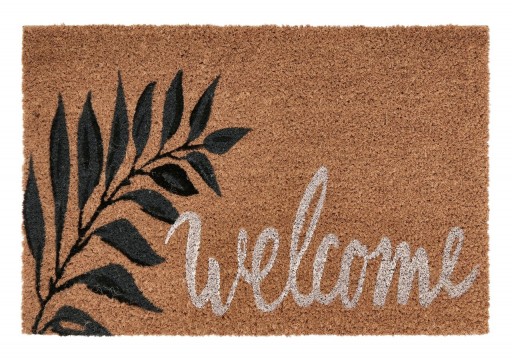 Covoras de intrare Valerie Welcome, Bizzotto, 40x60 cm, fibra de cocos/PVC, maro