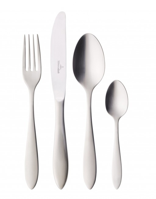 Set tacamuri 24 piese, Villeroy &amp; Boch, Arthur Cutlery Brushed, inox 18/10 periat