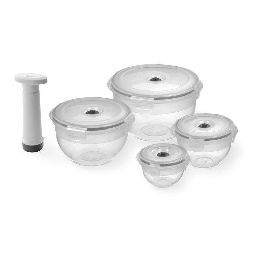 Set 4 recipiente pentru stocare alimente și pompă de vacuum Compactor Food Saver