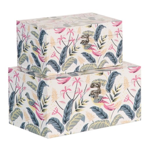 Cutii de depozitare 2 buc. decorative 30x18x15 cm Birds – Ixia