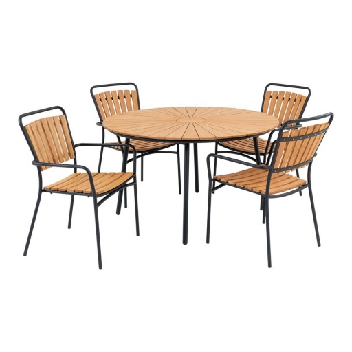 Set de dining pentru grădină în culoare naturală pentru 4 persoane Cleveland – House Nordic