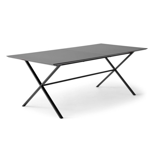 Masă de dining neagră extensibilă cu blat negru 100x210 cm Meza – Hammel Furniture