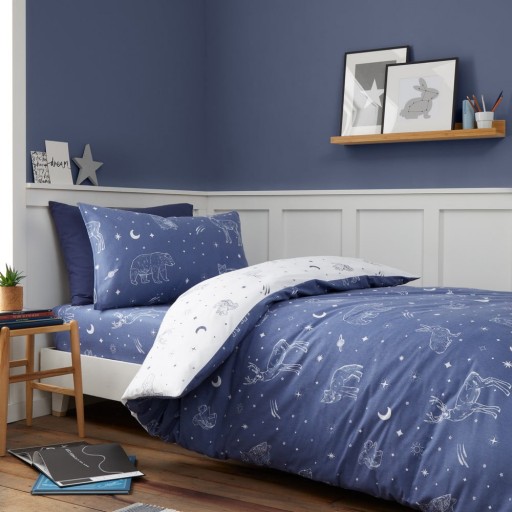 Lenjerie de pat pentru copii din flanelă pentru pătuț 120x150 cm Starlight Animals – Bianca